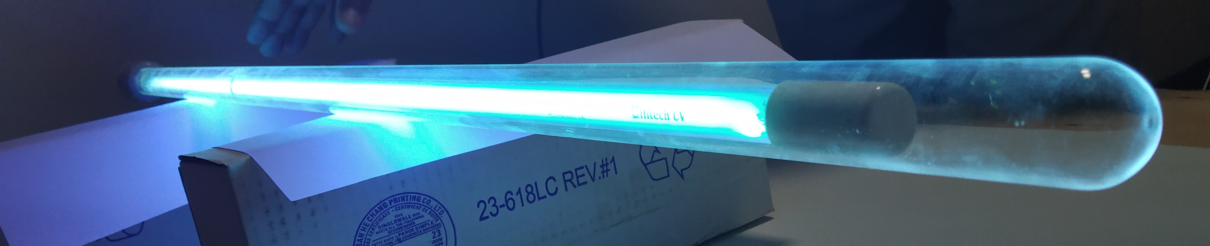 sleeve and is made of quartz is clear tube that protects a UV lamp.