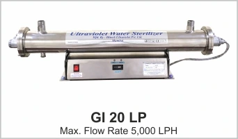 UV System Water Disinfection Systems Model Gl 20 LP with flow rate 4500 LPH with inlet, outlet 1 inch