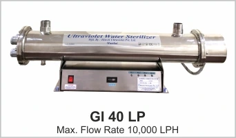 UV System Water Disinfection Systems Model Gl 40 LP with flow rate 9000 LPH with inlet, outlet 1 1/2 inch
