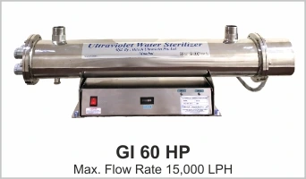 UV System Water Disinfection Systems Model Gl 60 LP with flow rate 15000 LPH with inlet, outlet 1 1/2 inch
