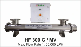 UV System Water Disinfection Systems Model HF 300 G with flow rate 70000 LPH with inlet, outlet 6 inch